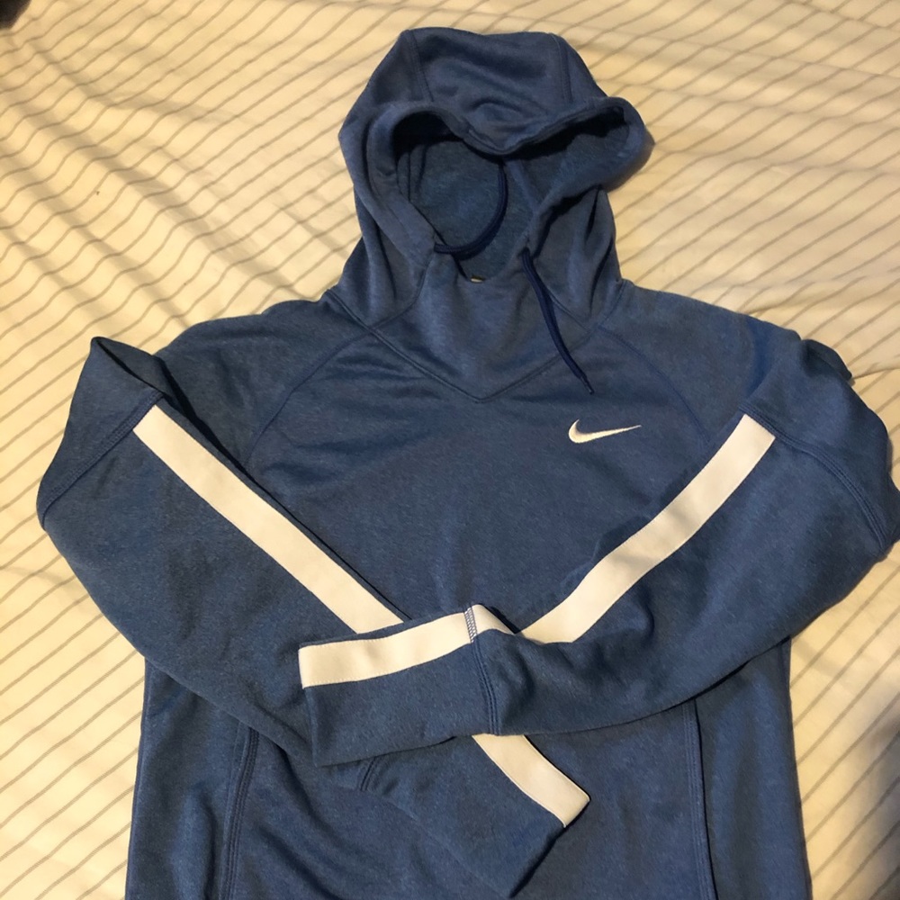 Blue funnel neck Nike Dri-Fit hoodie